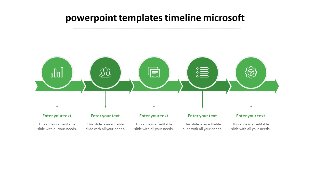 powerpoint templates timeline microsoft-green